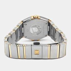 Pre Owned Omega Silver 18k Rose Gold Stainless Steel Constellation 123.20.24.60.02.001 Women's Wristwatch 24 mm