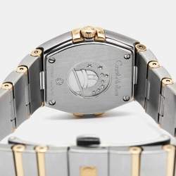 Pre Owned Omega Silver 18k Rose Gold Stainless Steel Constellation 123.20.24.60.02.001 Women's Wristwatch 24 mm