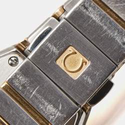 Pre Owned Omega Silver 18k Rose Gold Stainless Steel Constellation 123.20.24.60.02.001 Women's Wristwatch 24 mm