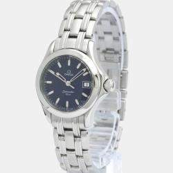 Omega Blue Stainless Steel Seamaster 120M Jacques Mayol LTD Edition 2587.80 Women's Wristwatch 26 mm