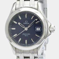 Omega Blue Stainless Steel Seamaster 120M Jacques Mayol LTD Edition 2587.80 Women's Wristwatch 26 mm
