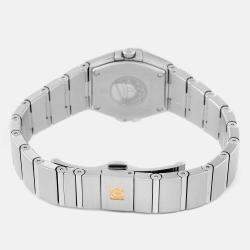 Omega Mother Of Pearl Diamond Stainless Steel Constellation 123.15.24.60.52.001 Quartz Women's Wristwatch 24 mm