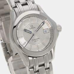 Omega Silver Stainless Steel Seamaster 2571.31 Quartz Women's Wristwatch 26 mm