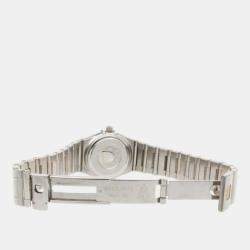 Pre Owned Omega Orange Stainless Steel Constellation Quartz Women's Wristwatch 23 mm