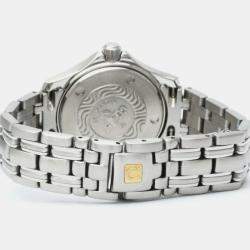 Omega Blue Stainless Steel Seamaster 2571.80 Quartz Women's Wristwatch 28 mm