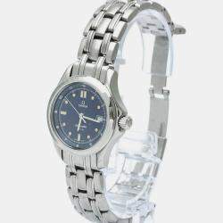 Omega Blue Stainless Steel Seamaster 2571.80 Quartz Women's Wristwatch 28 mm