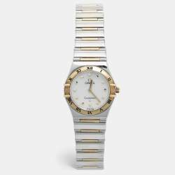 Omega Mother Of Pearl 18K Yellow Gold Stainless Steel My Choice Constellation 1371.71.00 Women's Wristwatch 25.50 mm