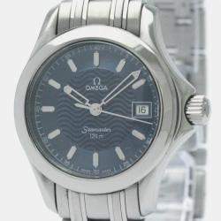 Omega Blue Stainless Steel Seamaster 2581.81 Quartz Women's Wristwatch 26 mm