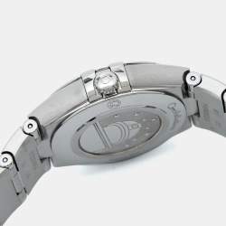 Omega Silver Diamond Stainless Steel Constellation 131.10.28.60.52.001 Women's Wristwatch 28 mm