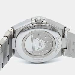 Omega Silver Diamond Stainless Steel Constellation 131.10.28.60.52.001 Women's Wristwatch 28 mm