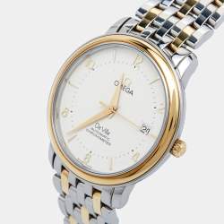 Omega Cream 18k Yellow Gold Stainless Steel De Ville Prestige 4312.21.00 Men's Wristwatch 36.5 mm 