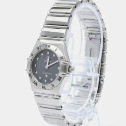 Omega Grey Stainless Steel Constellation Quartz Women's Wristwatch 22 mm