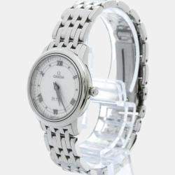 Omega White Stainless Steel De Ville Prestige 424.10.27.60.04.001 Quartz Women's Wristwatch 27 mm