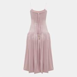 مملوكة مسبقًا Onori Pink Corset Drop-Waist Satin Aria Dress S