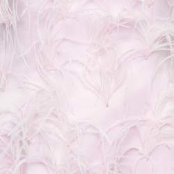Pre Owned Onori Pink Satin Feather Trim The Grace Mini Dress M