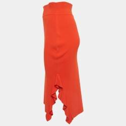 Opening Ceremony Orange Knits  Side Flounce Pencil Skirts