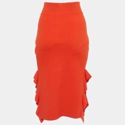 Opening Ceremony Orange Knits  Side Flounce Pencil Skirts