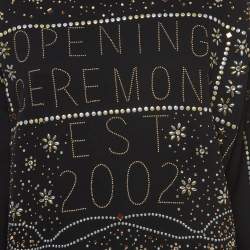 Pre Owned Opening Ceremony Black Cotton Studded Sweatshirt S