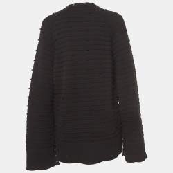 Pre Owned Opening Ceremony Black Cotton Snap Tape Cardigan S