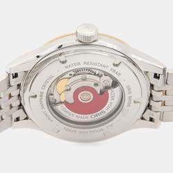 Pre Owned Oris Classic 733 7719 4375 Automatic Blue Stainless Steel and Gold Men's Wristwatch 42mm