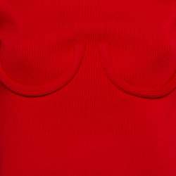 Orseund Iris Red Knit Off Shoulder Crop Top L