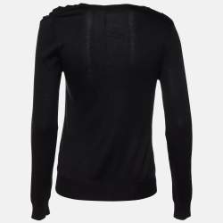 Pre Owned Oscar de la Renta Black Silk Knit Sweater M