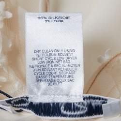 Oscar de la Renta Off-White Embellished Silk Cape Detail Top S