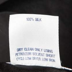 Pre Owned Oscar de la Renta Black Silk Floral Applique Mini Skirt M