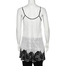 Oscar de la Renta Monochrome Lace Slip Dress M