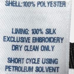 Pre Owned Oscar de la Renta Black Tulle Embroidered Embellished Embellished Skirt M