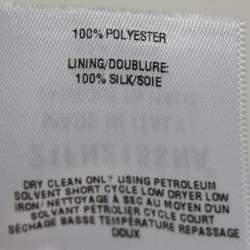 Pre Owned Oscar de la Renta White Sunflower Printed Faille Shift Dress M