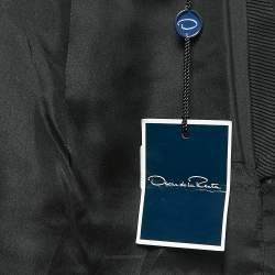 Pre Owned Oscar de la Renta Black Wool Blend Pencil Skirt M 