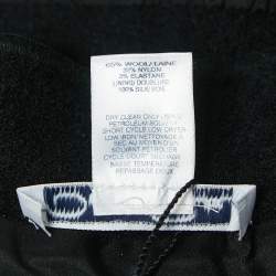 Pre Owned Oscar de la Renta Black Wool Blend Pencil Skirt M 