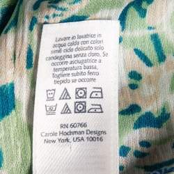 Pre Owned Oscar de la Renta Multicolor Mystic Eclipse Print Crepe Kimono Dress S