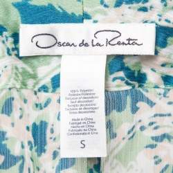 Pre Owned Oscar de la Renta Multicolor Mystic Eclipse Print Crepe Kimono Dress S