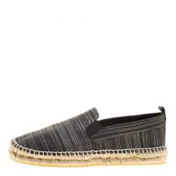 Pre Owned Oscar de la Renta Metallic Black Canvas Vivienne Espadrilles Size 41