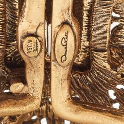 Pre Owned Oscar de la Renta Resin Gold Tone Bracelet