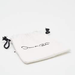 Pre Owned Oscar de la Renta Crystal Beads Gold Tone Earrings