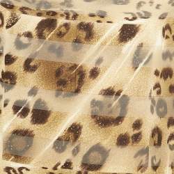 مملوكة مسبقًا Oscar de la Renta Brown Leopard Print Silk Scarf 