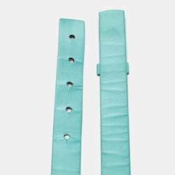 Pre Owned Oscar de la Renta Green Fabric Crystal Embellished Bow Waist Belt S