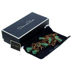 Oscar de la Renta Turquoise Resin Shell & Gold Tone Coral Two-tier Necklace