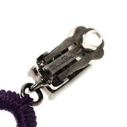 Oscar de la Renta Purple Crystal Long Tassel Clip-on Earrings