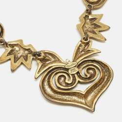 Pre Owned Oscar de la Renta Antique Gold Tone Necklace