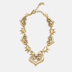 Pre Owned Oscar de la Renta Antique Gold Tone Necklace