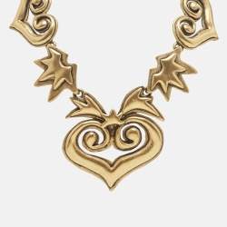 Pre Owned Oscar de la Renta Antique Gold Tone Necklace