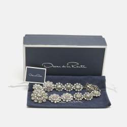 Pre Owned Oscar de la Renta Crystals Silver Tone Necklace