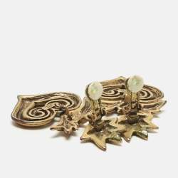 Pre Owned Oscar de la Renta Gold Tone Earrings
