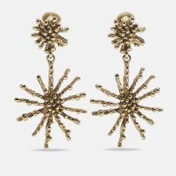 Pre Owned Oscar de la Renta Gold Tone Earrings