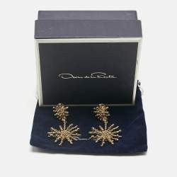 Pre Owned Oscar de la Renta Gold Tone Earrings