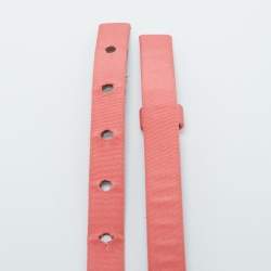 Pre Owned Oscar de la Renta Coral Orange Satin Crystal Embellished Slim Belt M